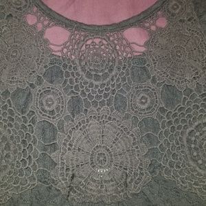 Self Esteem Grey Laced Back Shirt